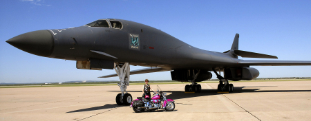 My Harley, me and the B-1 Bomber at Dyers,AFB.