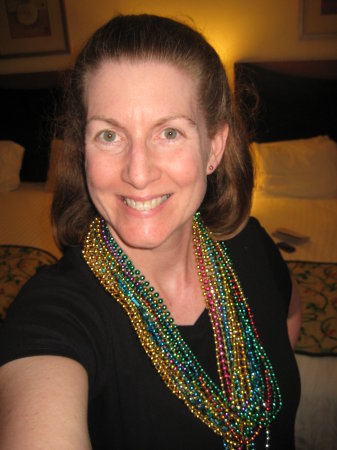 Patty enjoying Mardi Gras in Galveston Texas