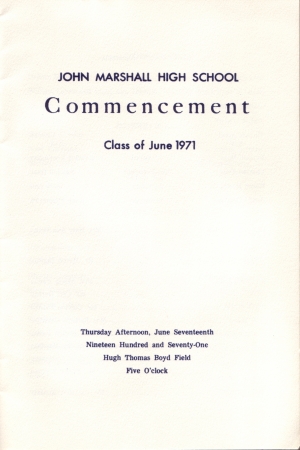 1971 Commencement Book Inside w/Date