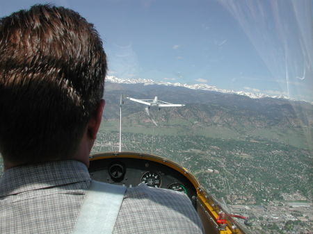 Glider flying in Boulder Colorado