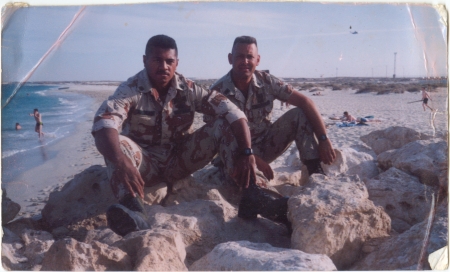 Gulf, just south of Kuwait in the backround  1990