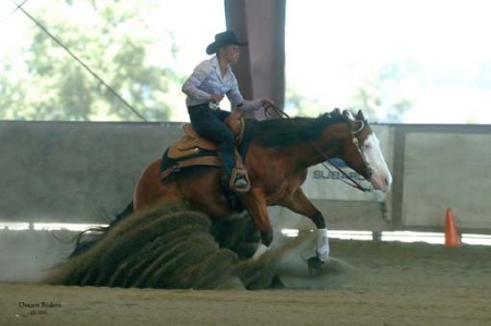 Tamra & Ricochet at a reining show