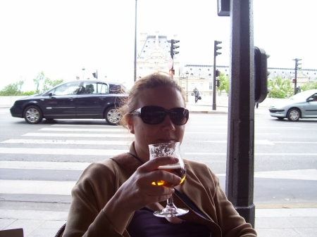 In Paris, enjoying some of Belgium's finest across the street from the Louvre