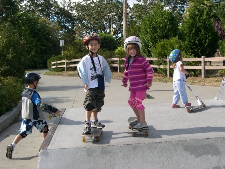 We let Carrie and her cousin take skateboarding lessons...