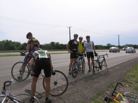 On a ride: me, Lance Armstrong, and 4 others cyclist 4-07