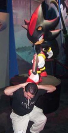 Shadow the Hedgehog putting a gun to my head.