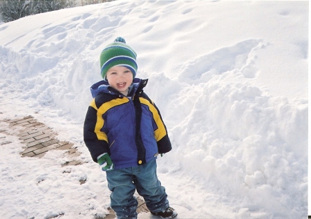 My little dude in Germany..1st time in the snow