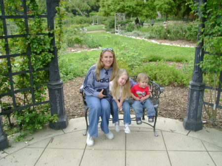 Me and my two kids at Descanso Gardens