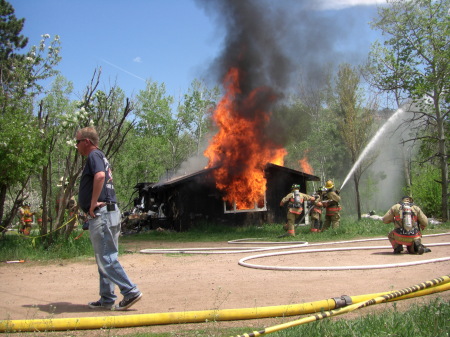 Firefighting a house fire