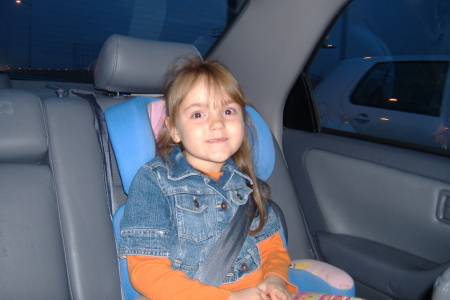 Maddie going to see Monsters Inc. on ice.