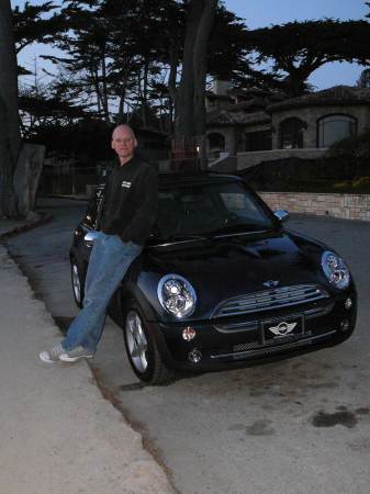 Leaning against my new Mini Cooper