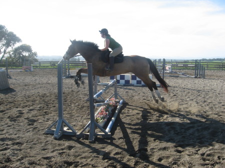 oldest daughter during a jump lesson