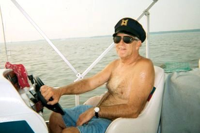 Dick enjoying his pontoon boat