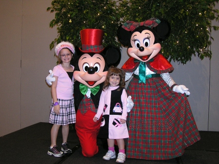 Christina & Brooke w/ Mickey & Minnie - Dec 07