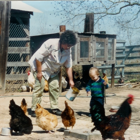 Grace with Chickens