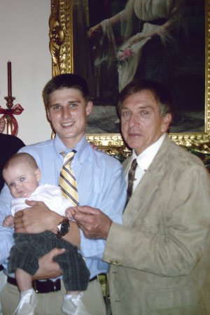 My dad, my eldest son, Mikey (24), and my grandson, Aydan (5 mos.) - Christmas 2006.