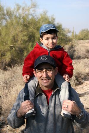 Mike Raizer and Son Stevie Hiking