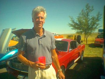 Beer in hand at the car show