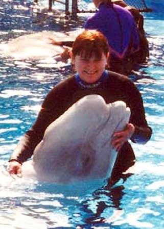 Jenanne and a Beluga Whale, Sea World