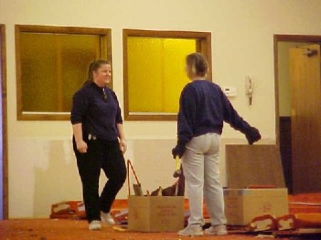 That me on the left with dark color cloth, We were clean out the church to repair for the new set. 2006