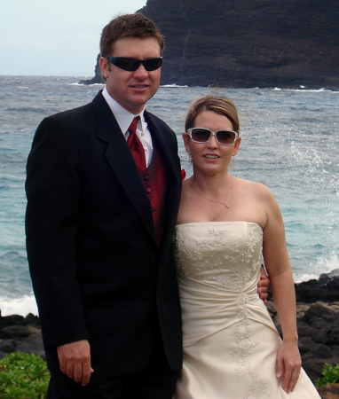 Jake and I in typical Hawaiian beach wear!