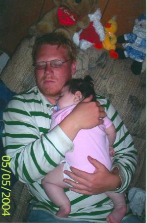 Tim and Newborn Allie -- Sleepy??