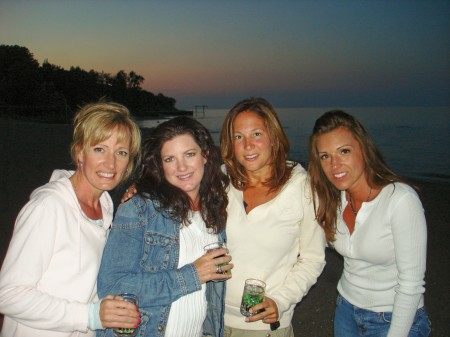 Tracey, Traci, Me & Sally (Krystal's cabin - Lake Huron).  June 2007