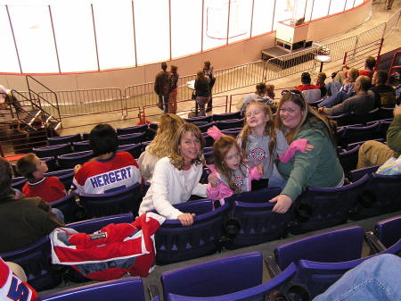 me & my girls at our hockey teams home opener