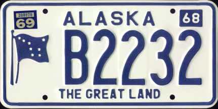 Alaska License Plate 1969
