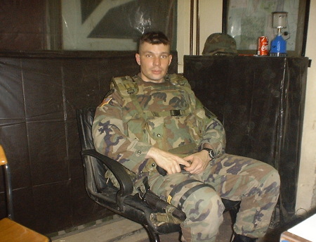 Resting in an Kosovo Police Station