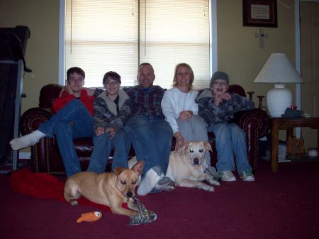 The boys visiting at Christmas