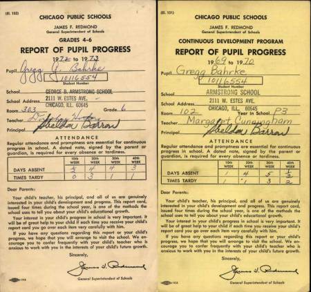 6th and 3rd grade report cards