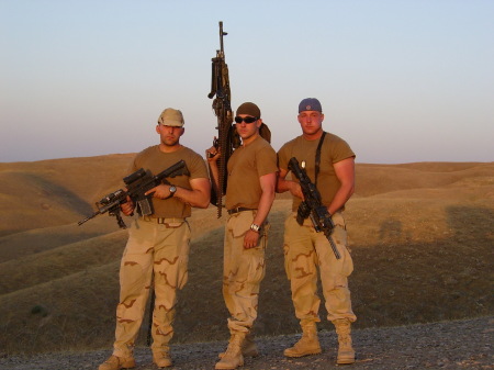 Me James and Arron in Iraq.