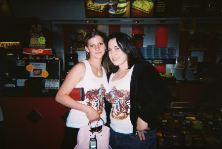 Me and britt at Harry Potter 4, yes i am a geek