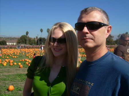 picking out pumpkins with my daughter