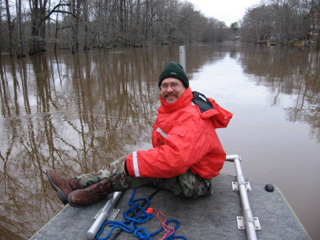 Collecting more high water data.  This is at Big Cypress in East Texas