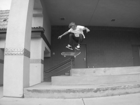 Kyle-too good on the skateboard-scary!!!