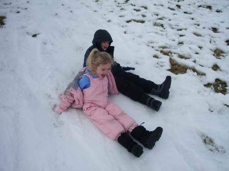 Heath & Jill enjoying the last snow storm.