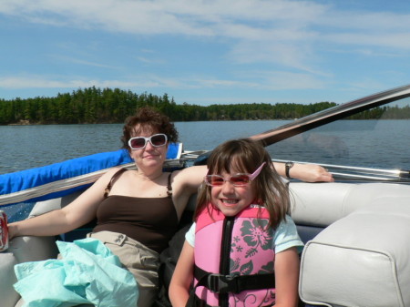 Carrie & Sierra on boat