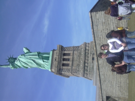 Chris & Rachel with Lady Liberty