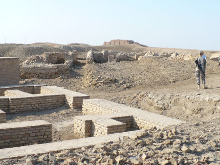 Abram's childhood home w/ Ziggarat behind.