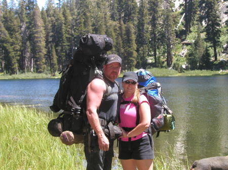 Jim and I backpacking