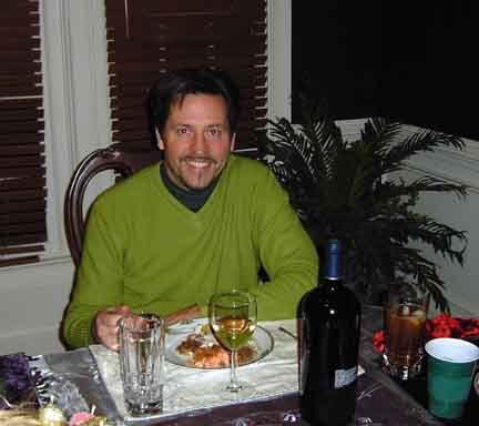 My husband David eats Christmas dinner "05"