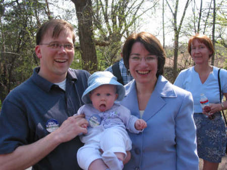 Me, my kid, Senator Amy Klobuchar, April 2005