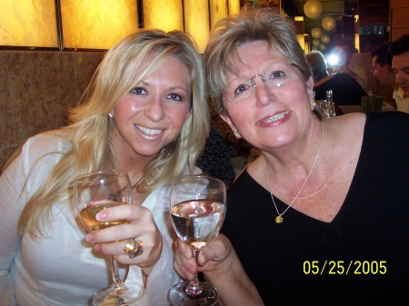 Enjoying vino with my Mom in Paris