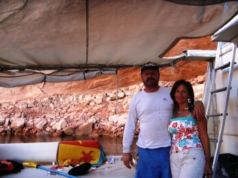 Rich and Me on Lake Powell Houseboat