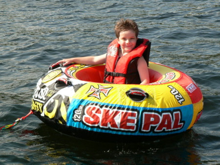 Dylan on the ski tube