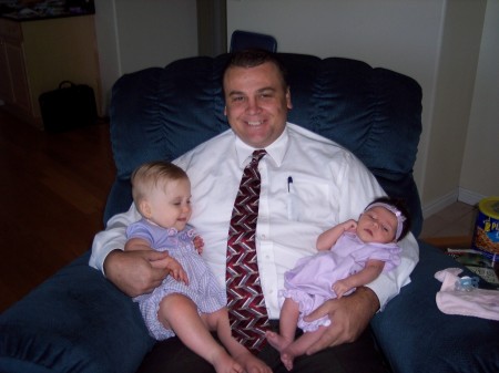 My husband Gene and our sweet little girls, August 2006