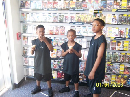 Game shopping with my squad (sons) Jacquez, Deven, Lil Cliff