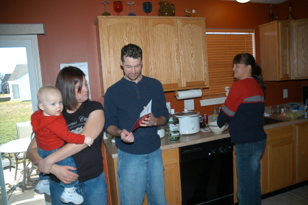 My oldest son Jesse, wife Shannon and our nephew Logan with me, Christmas 2007